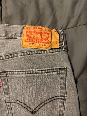 Levi's Men's Straight Gray Denim Jeans - 501 Style
